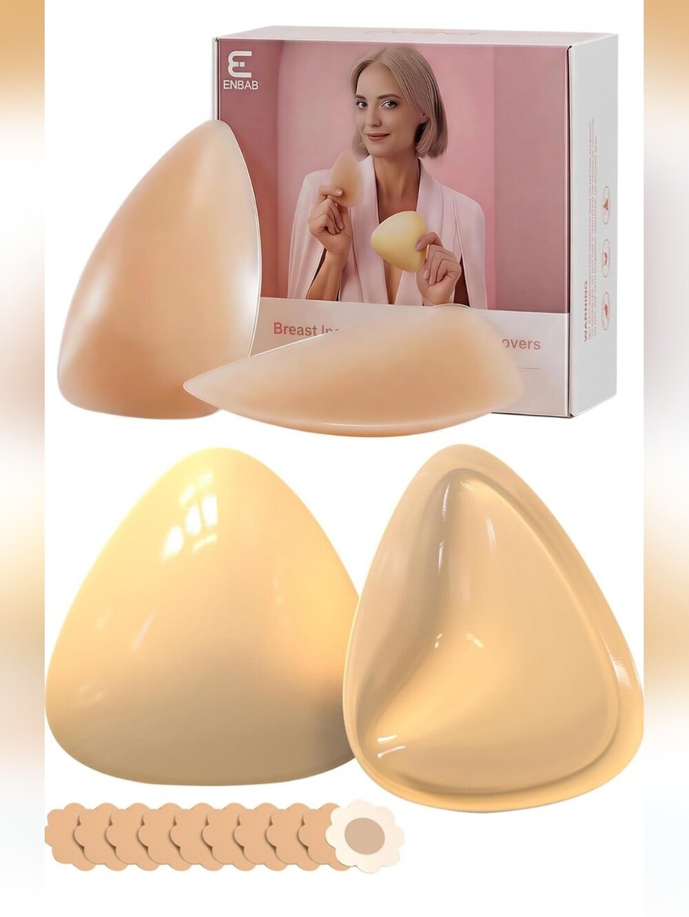 New Sealed. ENBAB Double Sided sticky bra push up Inserts & Nipple Covers